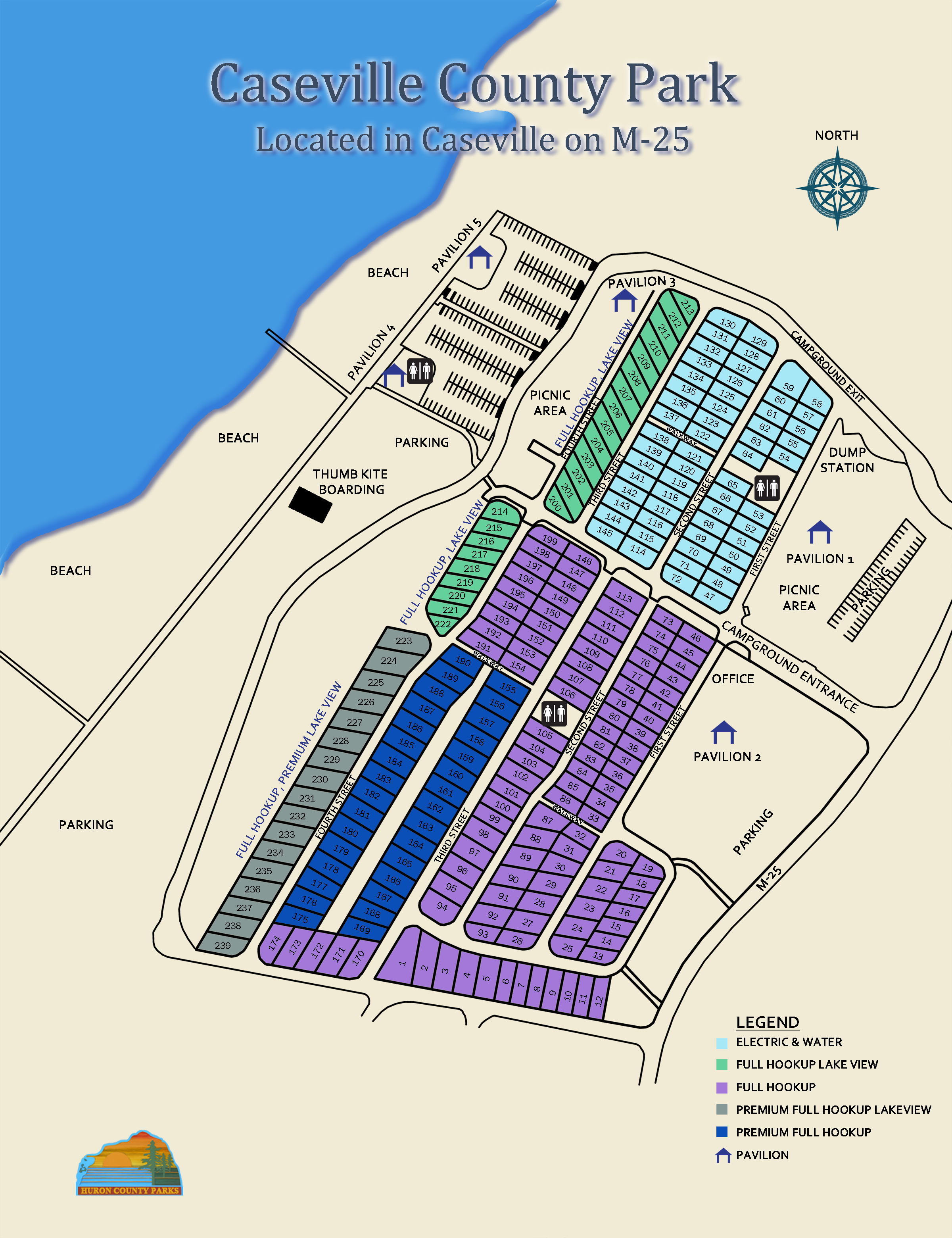 Caseville Park Map Huron County Parks